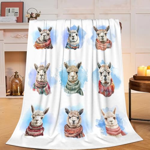Llama Blanket Alpaca Fleece Throw Blanket Super Soft Warm Cozy Fuzzy Plush Llama Blanket Gifts for Girls Boys Kids Room Decor 40