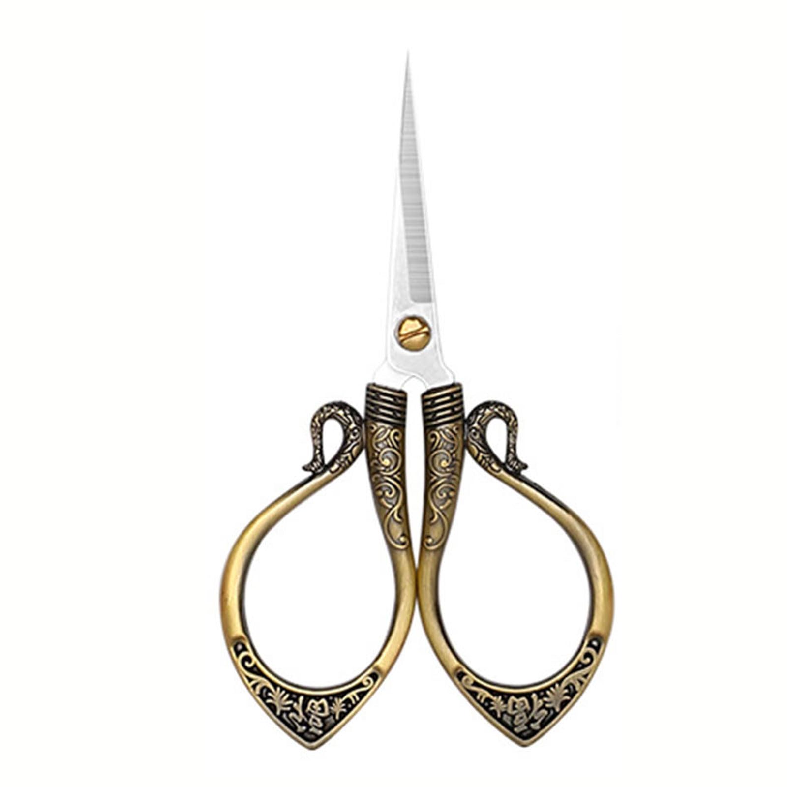 Dalvick Brass Color Embroidery Scissors Metal Scissors Sewing Dressmaking Retro Fabric For Needlework Fabric Sewing