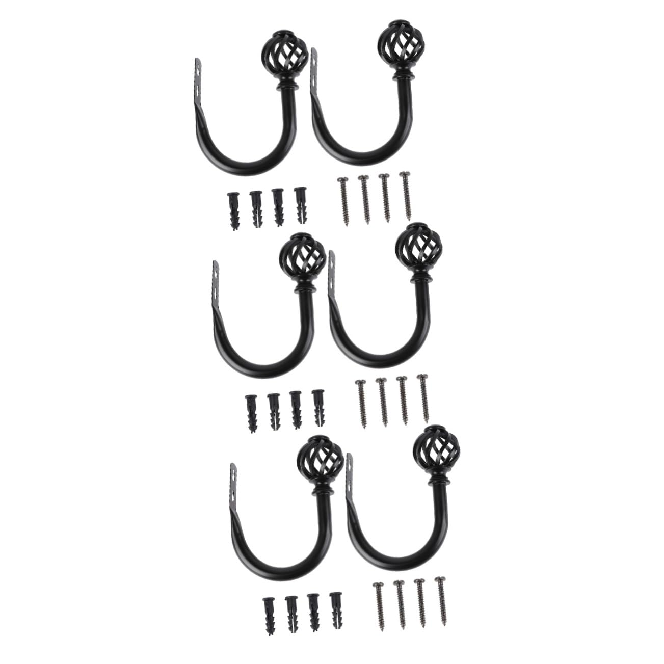 Curtain Tiebacks Hooks Curtain Shower Curtain Hook Vintage Accessories Shower Curtain Decorative Heavy Duty Hooks U Scurtain Accessories Wall Hook/Black*3Pcs/16 * 5.5Cm *3Pcs