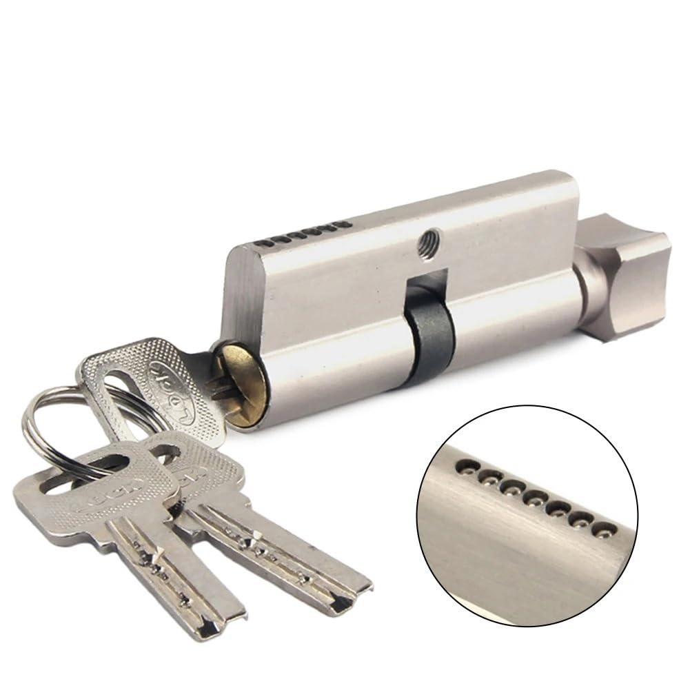 Cerradura de cilindro europeo, cerradura de puerta de aleación de aluminio antirrobo con 3 llaves, barril de Hardware de seguridad for interior, hogar y oficina