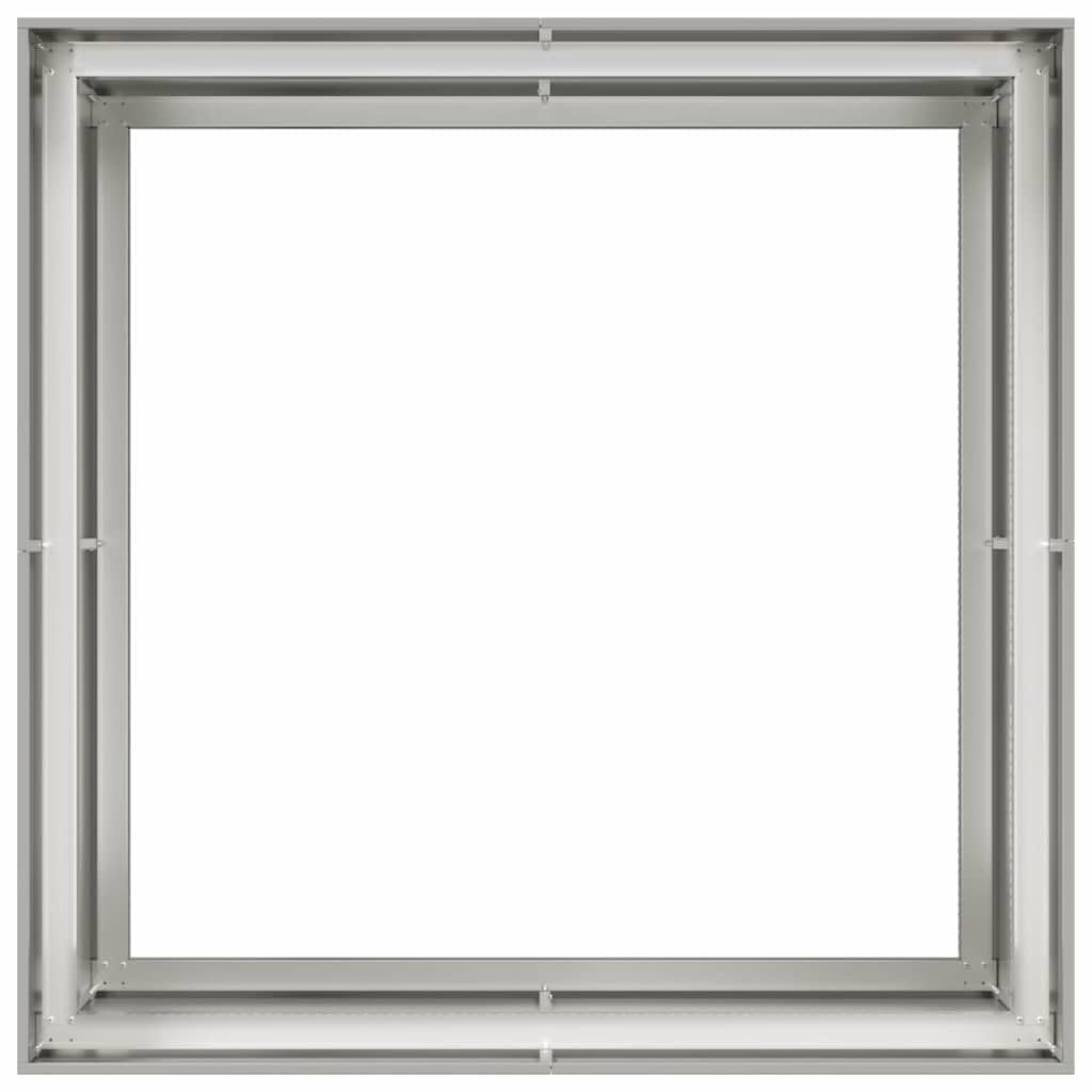 Ogrodnik ze stali nierdzewnej 100 x 100 x 80 cm | Podwyższone łóżko na balkon, patio, otwarte dno drenażowe, solidne wsporniki wewnętrzne