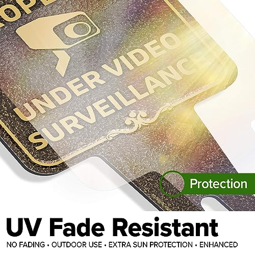 Image of Property Under Video Surveillance Sign, 7x13, Heavy Duty Integrated Ground Stakes, Indoor /Outdoor Use, Rust Free Aluminum Composite, Made in USA by My Sign center