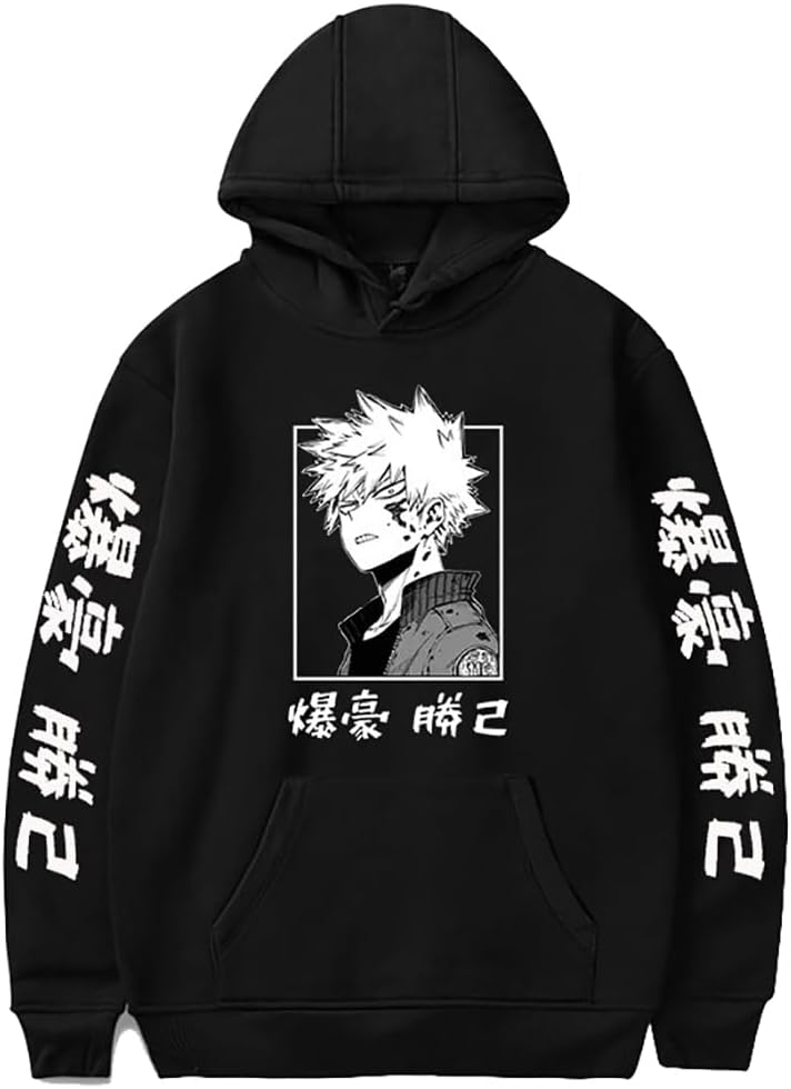 Katsuki Bakugo Hoodie Costume Adult Bakugo Cosplay Sweatshirt Anime Sweater Pullover