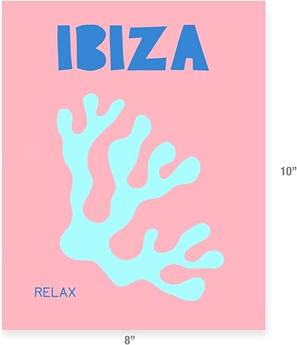 Miniatura 3 de Preppy - Juego de 6 impresiones artísticas abstractas para pared, destino de viaje a la playa para decoración del hogar (8 x 10 pulgadas sin marco