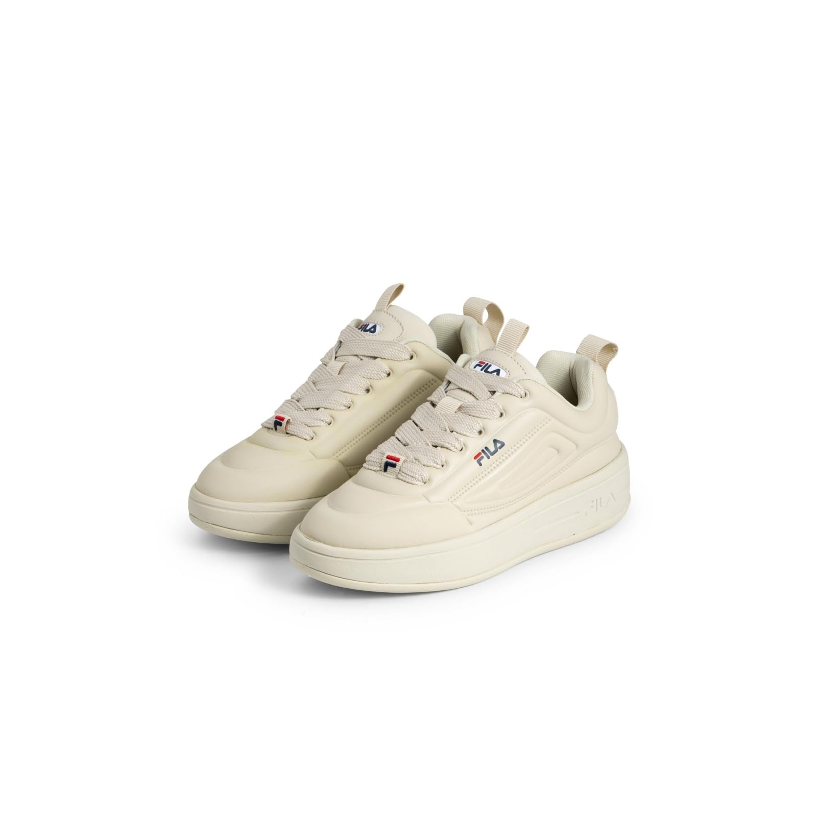 Fila Women's Beige Faux Leather Trainers - Sneakers - 4 Uk - Shoes