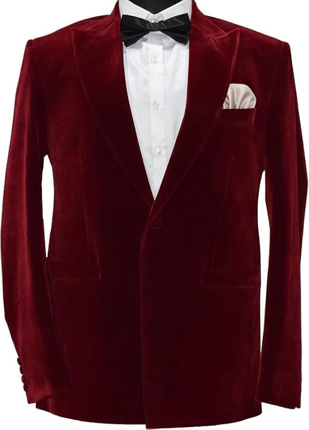 Elegant Maroon Velvet Blazer for Men – Wedding, Party & Formal Wear