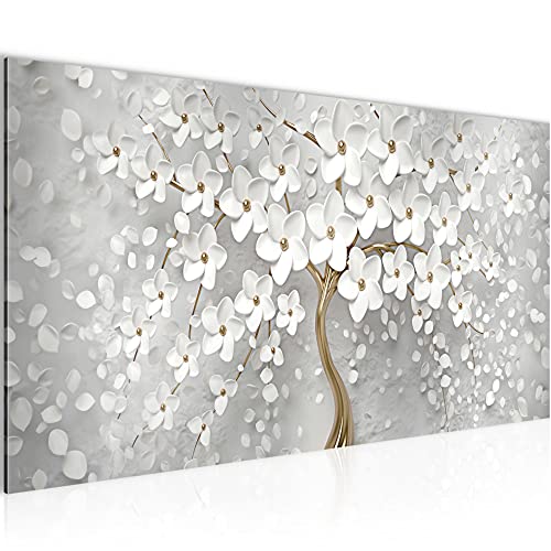 Runa Art Quadri Moderni Fiore 1 Pezzo Tela Non Tessuta Soggiorno Corridoio Albero Astratto Oro Bianco 039712a
