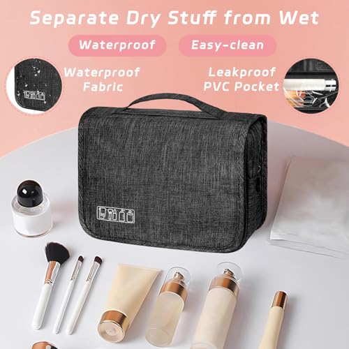 Image of Toiletry Bag Travel Bag with Hanging Hook for Women and Men,Black