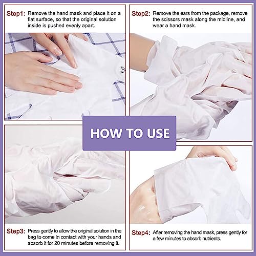 Handmasken, 3 Paar feuchtigkeitsspendende Handschuhe, Peeling-Handmasken, pflegende, weiche Handpflege, für trockene und rissige Hände (Classic)