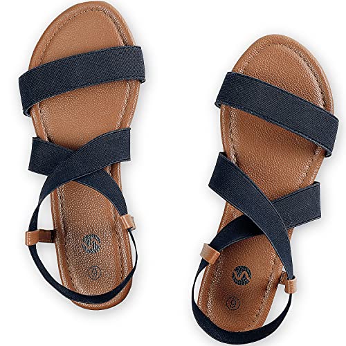 Rekayla Flat Elastic Sandals for Women Black 09
