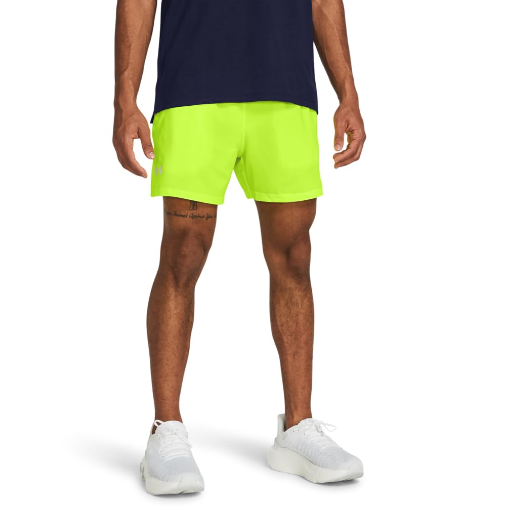 Under Armour Men's Yellow Ua Launch Unlined 5 Shorts L