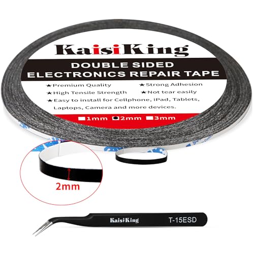 Image of Kaisiking 2pcs 2mm x 50M LCD Repair Tape Phone Screen Adhesive Tape LCD Touch Screen Repair Tape with 1 Tweezers for Cell Phone, iPad, Tablets, Laptops, LCD Screen