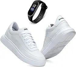 Sapatênis Masculino DM Damando em Couro Linha Reverso Modelo Confort + Relógio Digital