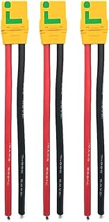 Amass XT90-S 10AWG LiPo Pigtail - Female (3Pcs) - 15cm
