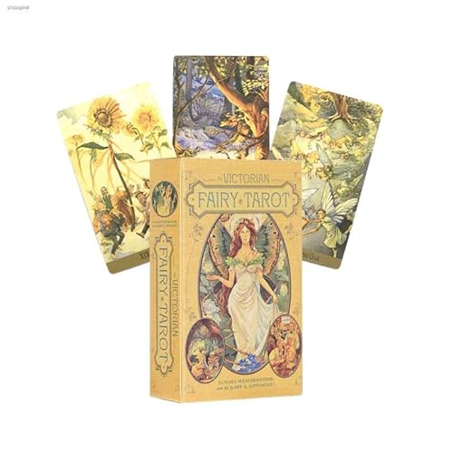 AmBAYZ Tarotkarten, Weissagungskarten, Englische Tarotkarten, Freizeit, Unterhaltung, Schicksal, Schachkarten, Spiel, Tarot, die viktorianische Fee, Taro, 4,13 x 2,36 Zoll Cover