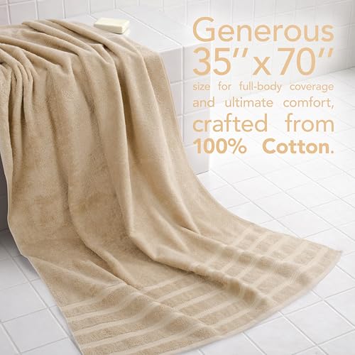 Image of American Soft Linen 100% Cotton Luxury Turkish Towels, 2PC 35x70 Bath Sheet | Soft Absorbent Quick Dry OEKO Tex Standard 100 Certificated Durable Machine Washable Breathable Premium Hotel Quality