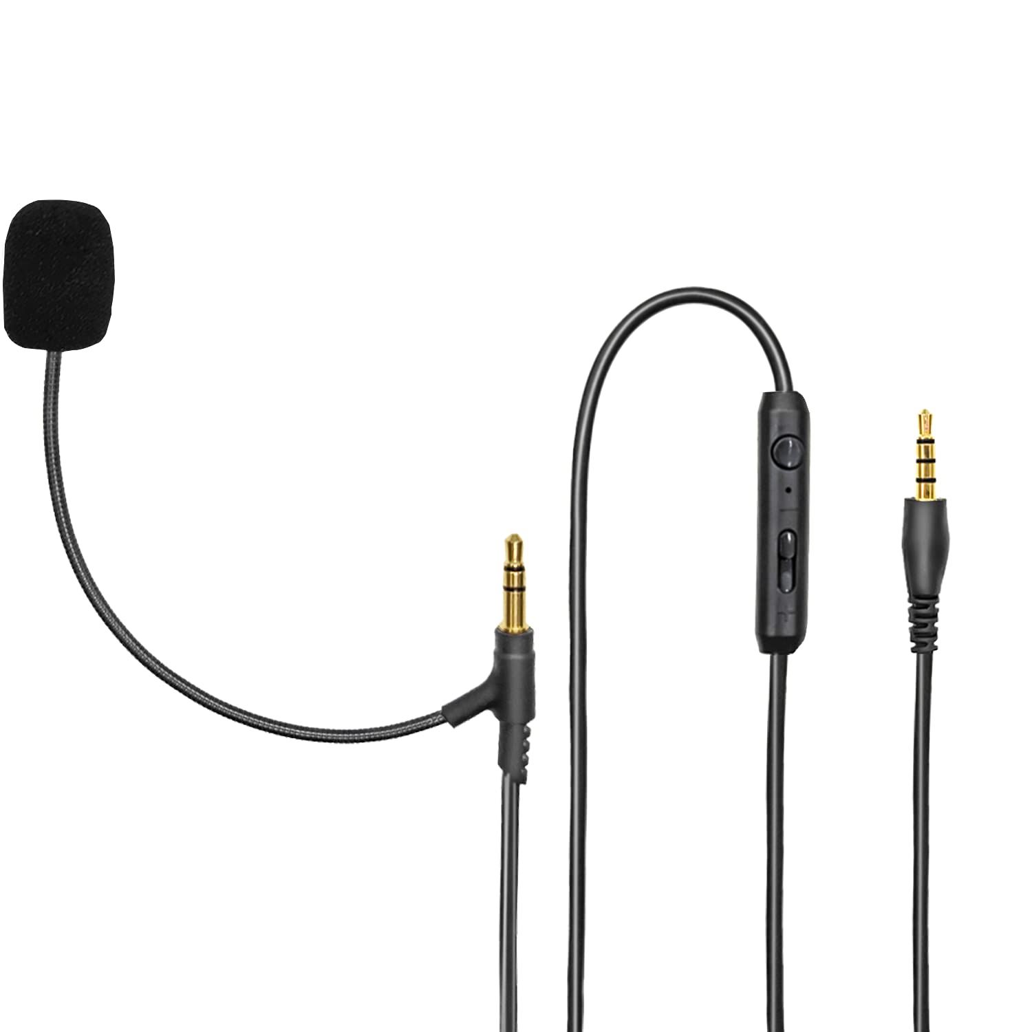 RUKUHOT Boom Mic Cable for Gaming Headsets,Microphone Audio Cable Mute Volume Control for