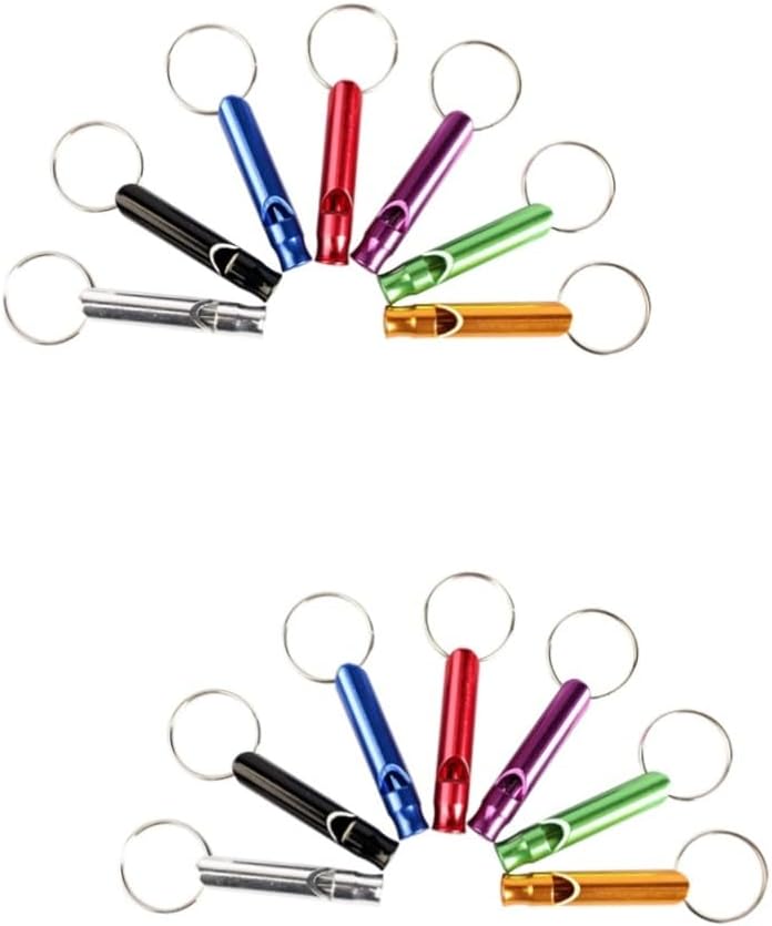 Levemolo 14pcs Metal Bird Training Whistle for Parrot for Bird Dog Whistle Pitch