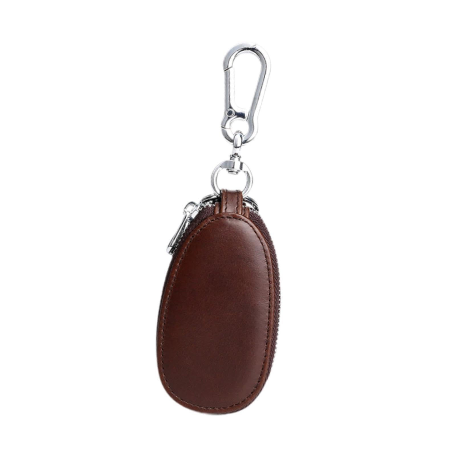 ATORSE Car Key Case PU Leather Keychain Bag Stylish Keychain Cover Zipper Key Pouch Dark Brown-image-12