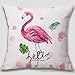 KDTCDBYMX Fundas para Cojines Lino Patrón Flamingo Algodón Lino Throw Pillow Cojín Asiento Cubierta Decoración del Coche Funda de Almohada Decorativa