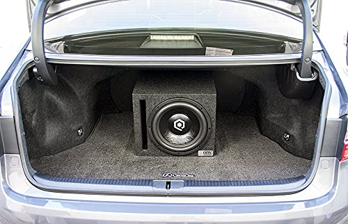 Image of Atrend Bbox Car Pro Audio Speaker Enclosures 10 inch Single Vented Subwoofer /Speaker Enclosure High Grade MDF - Nickel Finish Speaker Terminals 18 Gauge Audio Cables - Improves Audio Quality, Sound & Bass