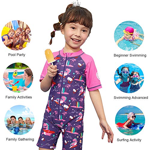 Image of Swimsuit Girls Boys Rash Guard Toddler One Piece Swimwear Kids Swimming Bathing Suit Sunsuit 1-9
