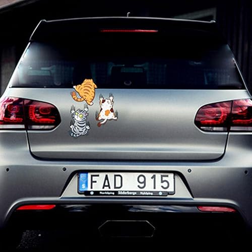 Miniatura 5 de LIUZHIPENG 3 calcomanías divertidas para automóvil de gatos trepadores, lindas calcomanías de vinilo adhesivas para parachoques de automóvil,