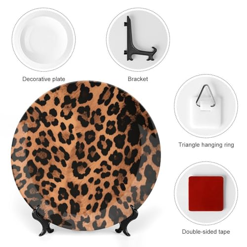 Plato decorativo estilo chino patrón leopardo 6 pulg miniatura 3