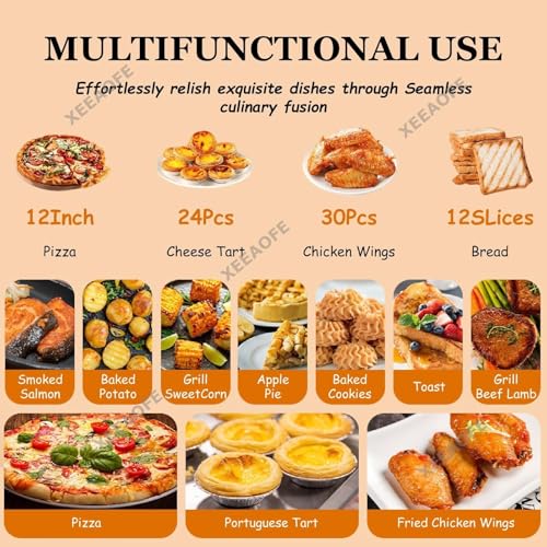 Commercial Double Deck 12 inch Countertop Electric Pizza Oven, Multipurpose Indoor Pizza Oven for Restaurant use(110V)