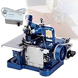 Quixnova Macchina da Cucire elettrica overlock, Strumento per Cucire overlock a 3 Fili con regolatore di velocità per Materiali Multipli, Cotone, Lana, Maglieria, 3000 Punti al Minuto Blue