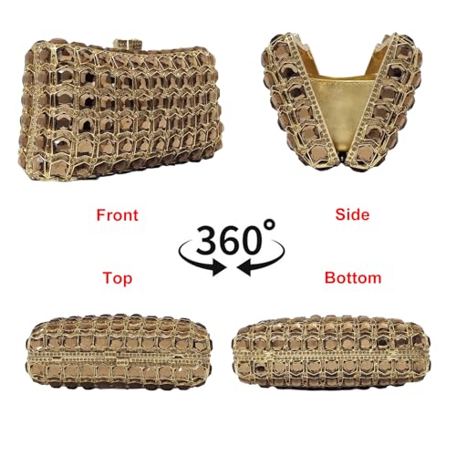 Image of Unique Diamond Evening Bag Dress Up Prom Crystal Clutch Purse Women Bridal Party Wedding