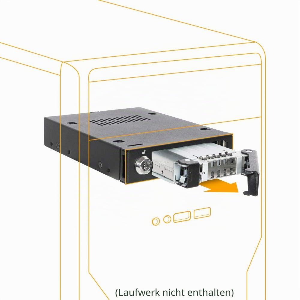 ICY DOCK SAS 12GBit / SATA Hot Swap Wechselrahmen für 2,5 Zoll (6,4cm) SSD/HDD - Vollmetall ToughArmor MB991IK-B