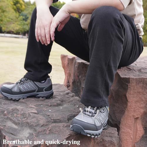 Image of Queday Mens Waterproof Lightweight Hiking Shoes | Breathable, Anti-slip Rubber outsole, Cushioned EVA midsoles, Ideal for daily trail, camping, and climbing