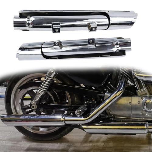 Accessori di scarico Per Harley Per Davidson Sportster Forty-Eight XL1200X 2014-2022 Moto Slip Ons Marmitte Silenziatore Tubo Di Scarico Slip-On E(Chrome)