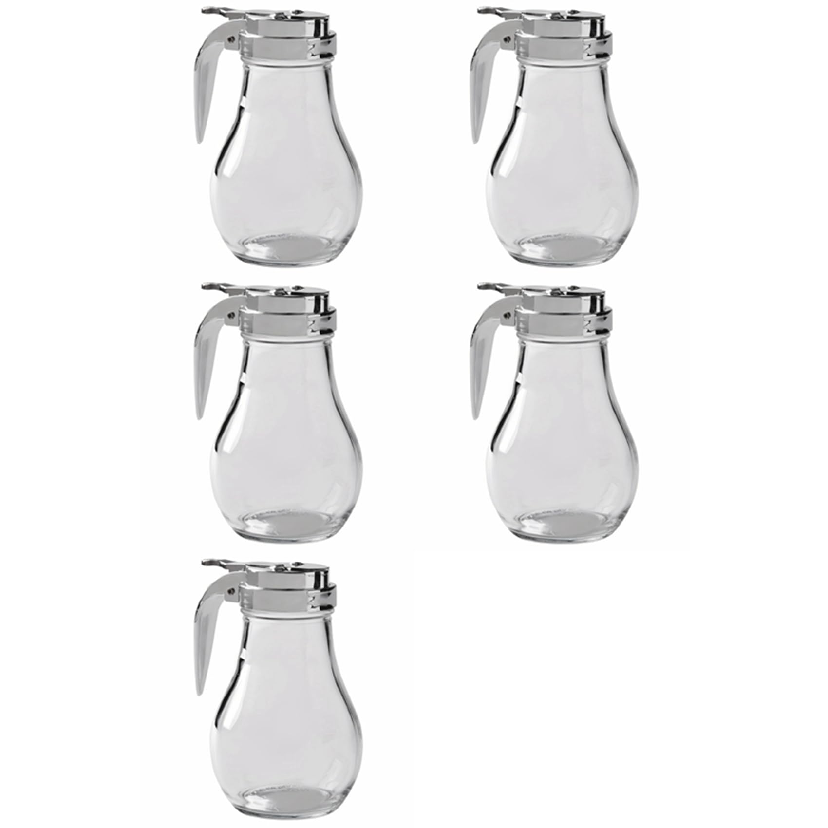 Hndhbfgrt 5X Syrup Dispenser, No Drip Glass Syrup Bottle for Maple Syrup, Honey Dispenser, Dishwasher Safe Glass Syrup Container