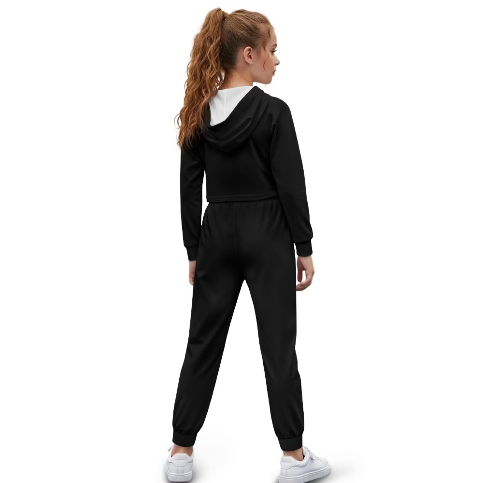 Bluza i spodnie zestaw dla dziewczynek 4-13 lat sweter z długim rękawem bluza z kapturem zestawy joggersów