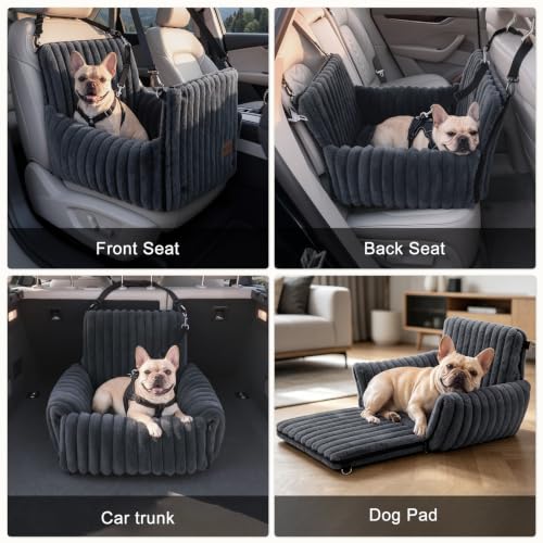MIXJOY 6-in-1 Dog Car Seat for Small/Medium Dogs up to 23 lbs,Grey - Image 4