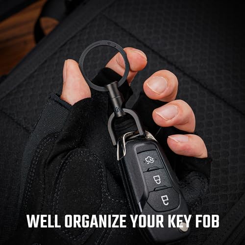 Image of KeyUnity KM13 Swivel Keychain with D Ring Key Shackle, Titanium Rotatable Key Organizer