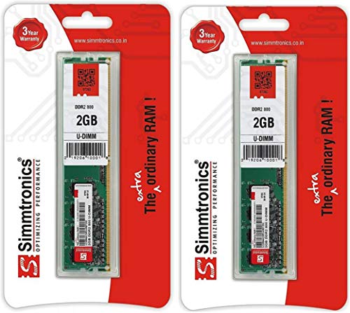 Image of Simmtronics 2GB DDR2 Desktop RAM 800 MHz (PC 6400) with 3 Year Warranty (Pack of 1)