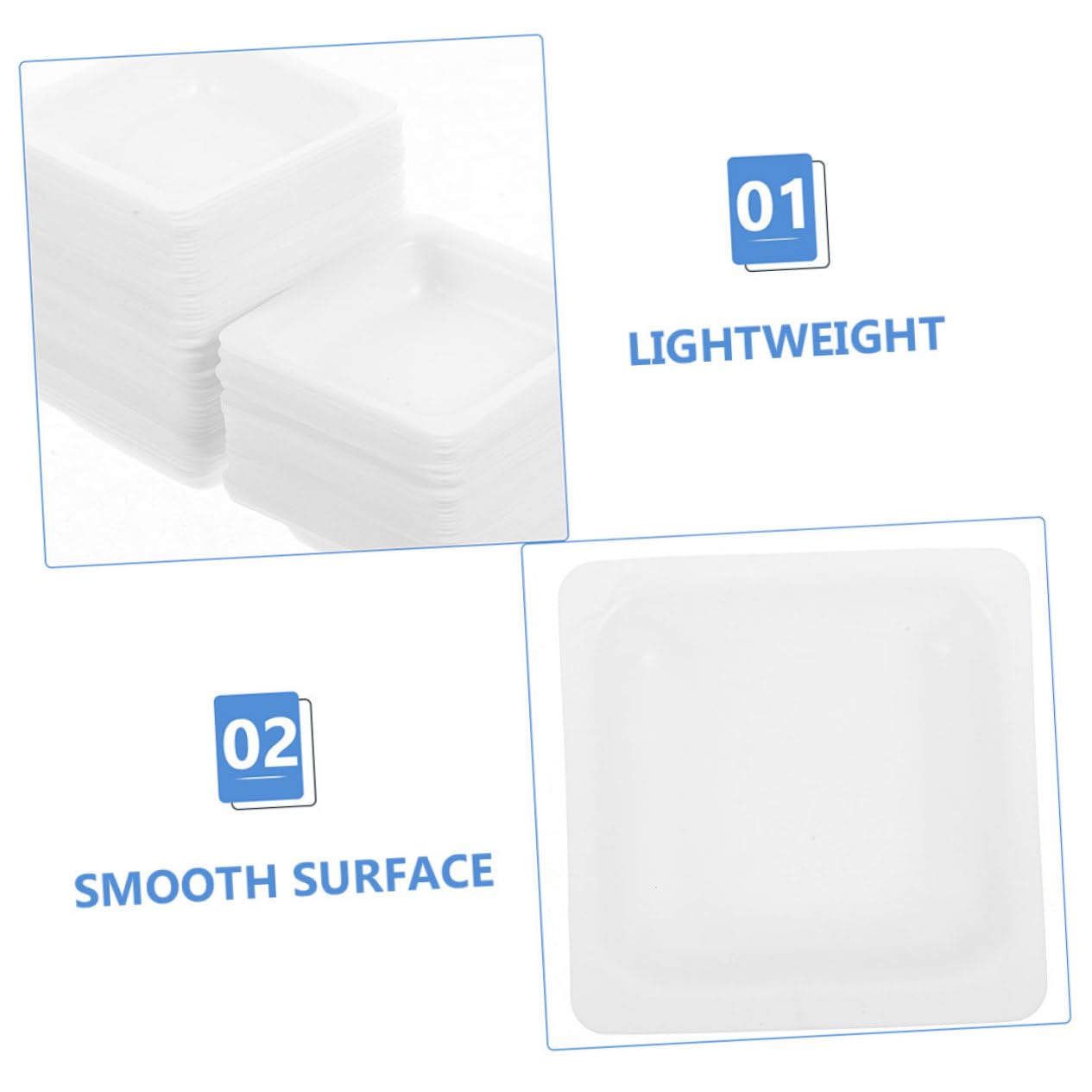 Ipetboom Plateaux de Pesée 100 Ml Lot de 50 Mesure Précise en Plastique Blanc et Utilisation Polyvalente pour Laboratoire et Usage Domestique