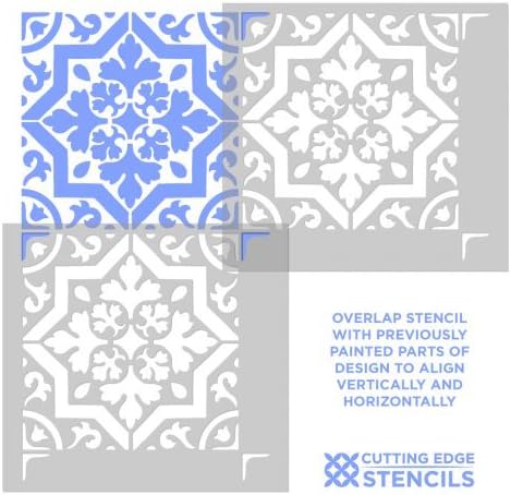 Miniatura 4 de Lyndhurst - Plantilla de azulejos para pintar pisos de azulejos, plantillas de azulejos reutilizables para pisos de linóleo y cemento, pinta tu