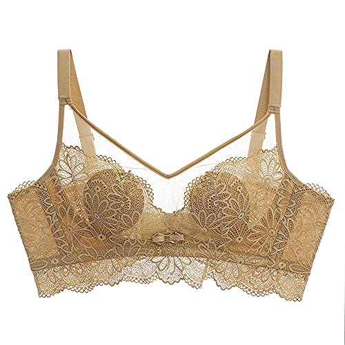 Soutien-gorge push-up haut de gamme en dentelle jaune citron non rembourré