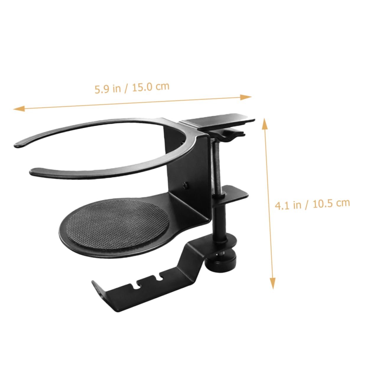 Support Casque Audio Multifonction Crochet Rotatif, Métal Noir