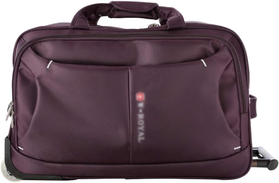 LZG Impermeabile rotolamento Duffle Bag Ruote Affari Bagaglio a Mano, morbide dei Rolling Tote Bag di Viaggio Valigie con Ruote, Borse Weekender Overnight (Colore : Dark Purple, Taglia : 20inch)