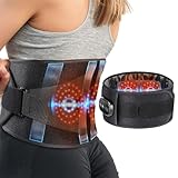 OVIMAZ Cordless Heating Pad for Back, Lower Back Massager with 5 Heat Levels & Vibration, Rechargeable Heated Massage Pad with 5000mAh Battery, Heated Back Brace for Seniors & Office Workers (Black)