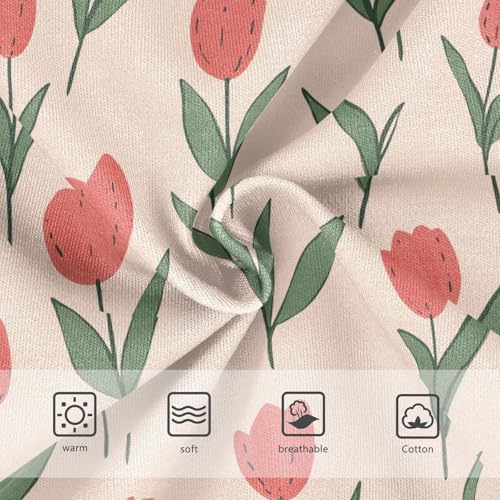 Little Girl Underwear Toddler Panties Kids Undies Tulips Flowers Soft Cotton Briefs 2T-8Y3