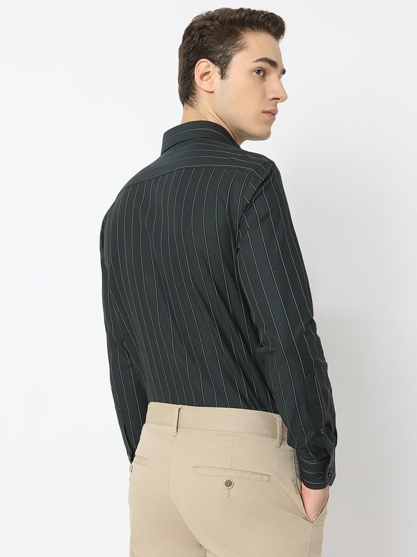 Image of Men's Striped Cotton Formal Shirt