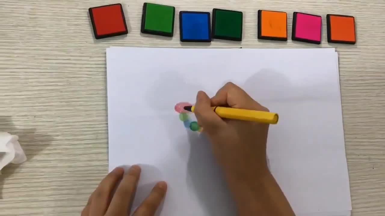 8 Tampons Encreurs Couleurs Pour Enfants - Peinture Au Doigt, Lavable, 7.5 X 5.5 Cm - Idéal Pour Activités Créatives