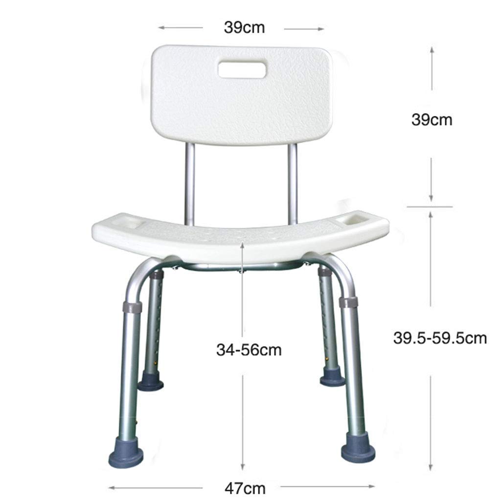 Taburete de Respaldo de Aluminio con apoyabrazos, Ancianos curvos, Mujeres Embarazadas, Ducha, cojín Antideslizante, Silla Grande con Ventosa Taburete de Ducha Asiento de Ducha Asientos de d