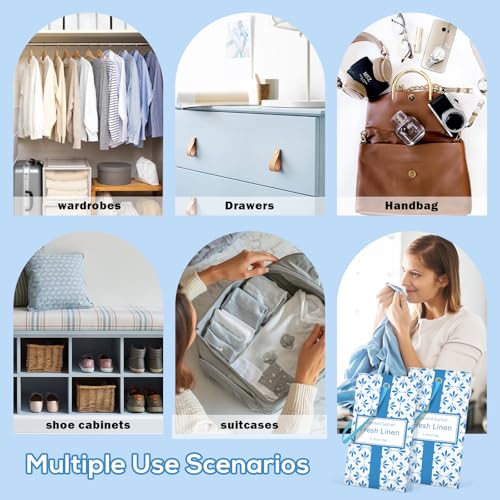 Image of SCENTORINI Scented Sachets for Drawers and Closets, Linen Scent 14 Pack | Long-Lasting Home Fragrance Sachets Bags Gift Set, Wardrobe Freshener for Dresser, Closets, Clothes Storage, Suitcases
